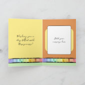 Einen Wunschnamen orange 50. Geburtstag hinzufügen Karte (Innenseite)