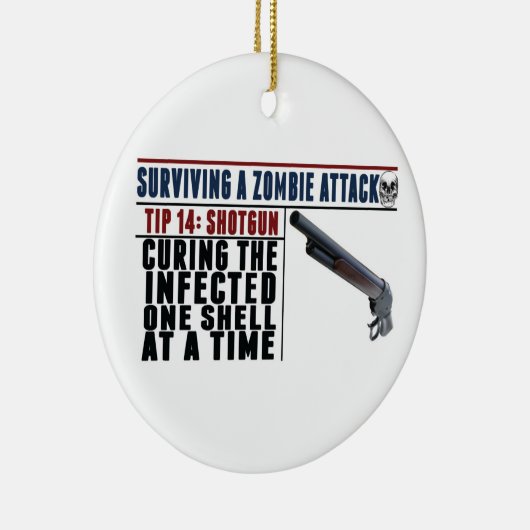 "EINEN ZOMBIE-ANGRIFF ÜBERLEBEND: 14 KERAMIKORNAMENT (Rechts)