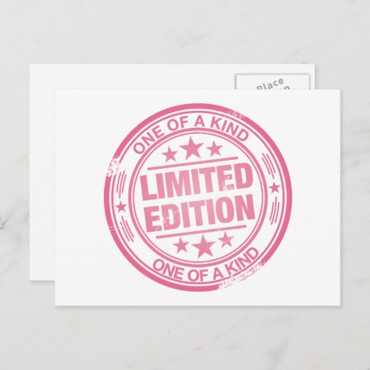 Einer der typisch rosa Briefmarke- Postkarte (Vorne/Hinten)