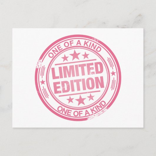 Einer der typisch rosa Briefmarke- Postkarte (Vorderseite)