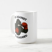 Einer gegen Hundert – Gorilla-Box-Workout Kaffeetasse (Vorderseite Links)