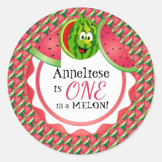 Einer in A Melon - Kindergeburt Runder Aufkleber (Vorderseite)