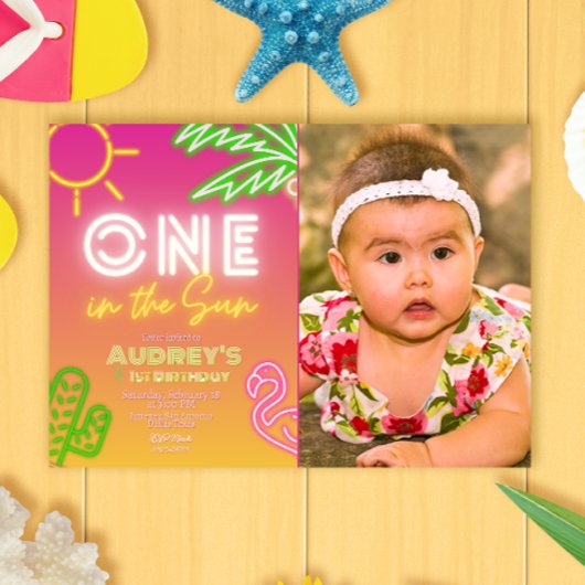 Einer in der Sonne - 1. Geburtstag Einladung