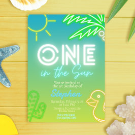 Einer in der Sonne - Junge 1. Geburtstag Einladung