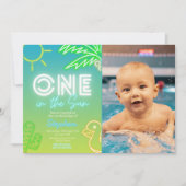 Einer in der Sonne - Pool-Party Einladung (Vorderseite)