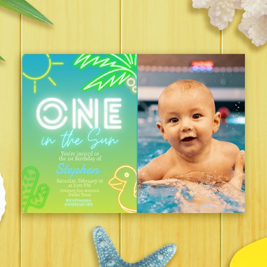 Einer in der Sonne - Pool-Party Einladung