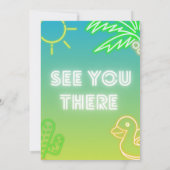 Einer in der Sonne - Pool Party mit Foto Einladung (Rückseite)