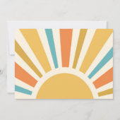 Einer in der Sun Retro Boho Hippie Erster Geburtst Einladung (Rückseite)