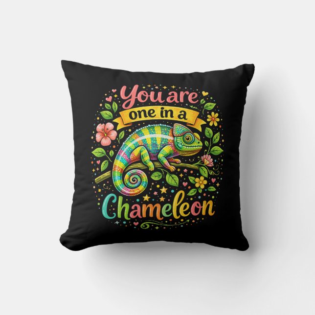 Einer in einem Chamäleon Kissen (Vorderseite)