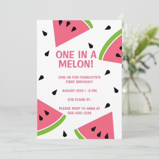 Einer in einem Melon Einladung (Stehend Vorderseite)