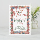 Einer in einem Melon First Birthday - Summer vibes Einladung (Stehend Vorderseite)