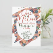 Einer in einem Melon First Birthday - Summer vibes Einladung (Stehend Vorderseite)