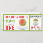 Einer in einem Melon-Glitzer Wassermelone 1. Gebur Einladung (Vorderseite)