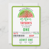Einer in einem Melon-Glitzer Wassermelone 1. Gebur Einladung (Vorderseite)