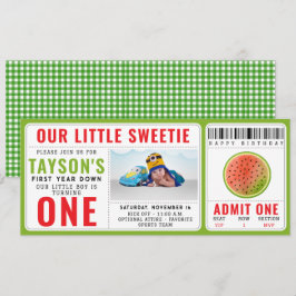 Einer in einem Melon-Glitzer Wassermelone 1. Gebur Einladung