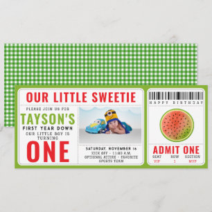 Einer in einem Melon-Glitzer Wassermelone 1. Gebur Einladung