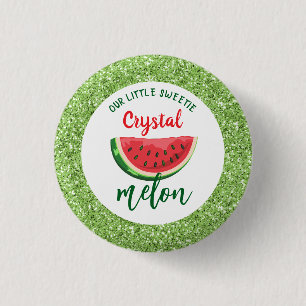 Einer in einem Melon-Glitzer Watermelon Erstgeburt Button