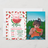 Einer in einem Melon-Glitzer Watermelon Erstgeburt Einladung (Vorderseite)