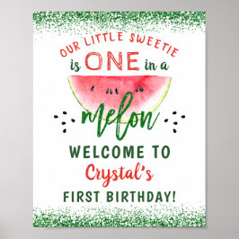 Einer in einem Melon-Glitzer Watermelon Erstgeburt Poster