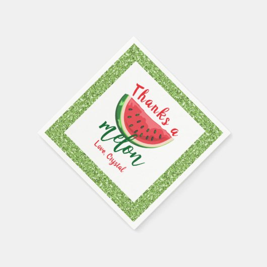 Einer in einem Melon-Glitzer Watermelon Erstgeburt Serviette (Ecke)