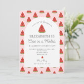 Einer in einem Melon Little Sweetie ersten Geburts Einladung