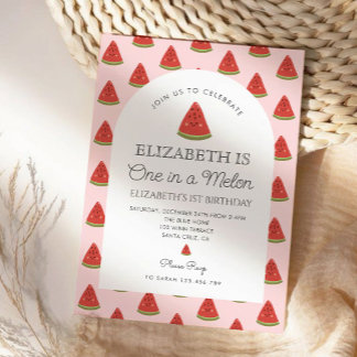 Einer in einem Melon Little Sweetie ersten Geburts Einladung