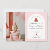 Einer in einem Melon Little Sweetie ersten Geburts Einladung (Vorderseite)