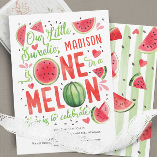 Einer in einem Melon, Niedlicher Sommer Adorable 1 Einladung
