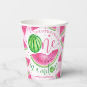 Einer in einem Melon! Watermelon Birthday Party Pappbecher (Rückseite)