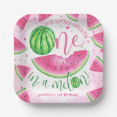 Einer in einem Melon! Watermelon Birthday Party Pappteller (Vorderseite)