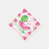 Einer in einem Melon! Watermelon Birthday Party Serviette (Ecke)