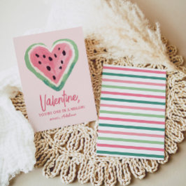 Einer in einem Melon Watermelon Kinder-Valentinsta Mitteilungskarte