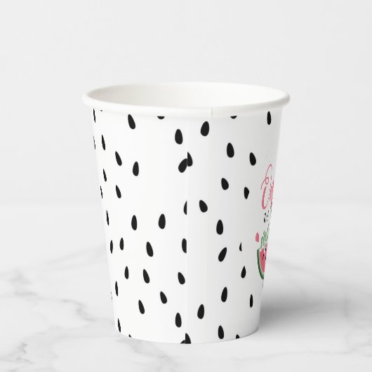 Einer in einem Melon Watermelon Pappbecher (Rechts)