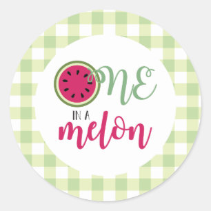 Einer in einem Melon Watermelon Runder Aufkleber