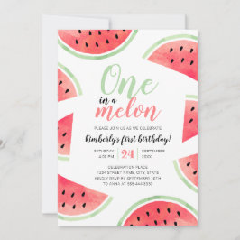 Einer in einem Melon Watermelon Sommer ersten Gebu Einladung