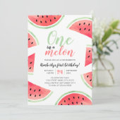 Einer in einem Melon Watermelon Sommer ersten Gebu Einladung (Stehend Vorderseite)