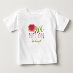 Einer in einem Melon Watermelon zum ersten Geburts Baby T-shirt