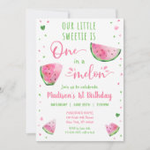 Einer in einem Melon Watermelon zum ersten Geburts Einladung (Vorderseite)