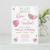 Einer in einem Melon Watermelon zum ersten Geburts Einladung (Stehend Vorderseite)