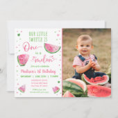 Einer in einem Melon Watermelon zum ersten Geburts Einladung (Vorderseite)