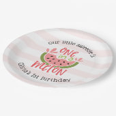 Einer in einem Melon Watermelon zum ersten Geburts Pappteller (Schrägansicht)