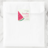 Einer in einem Melon Watermelon zum ersten Geburts Quadratischer Aufkleber (Tasche)