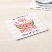 Einer in einem Melon Watermelon zum ersten Geburts Rechteckiger Pappuntersetzer (angewinkelt)