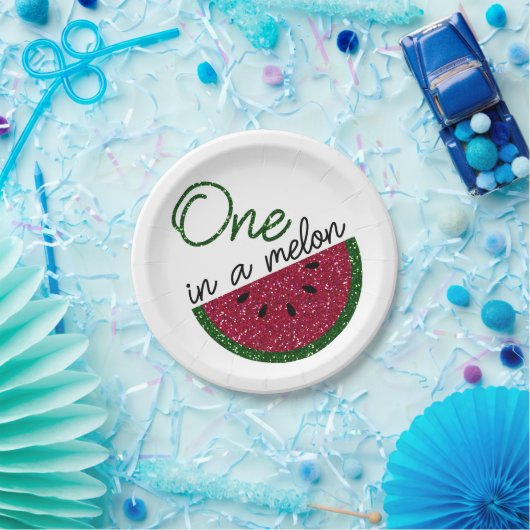 einer in einer Melone, Glitzer Pappteller (Party)