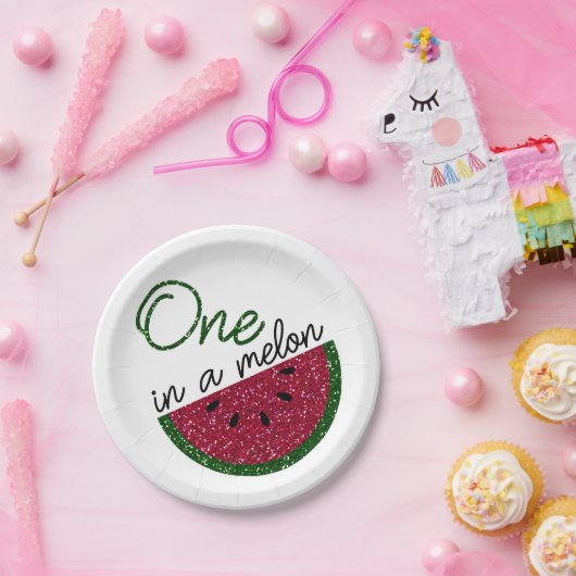 einer in einer Melone, Glitzer Pappteller (Party)