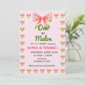 Einer in einer Wassermelone! 1. Geburtstag Party Einladung (Stehend Vorderseite)