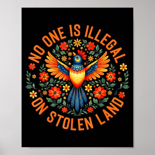 Einer ist illegal auf gestohlenem Land Native Amer Poster (Vorne)