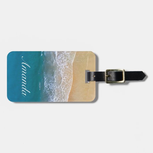 Einer mit dem Strand Gepäckanhänger (Vorderseite horizontal)