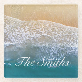 Einer mit dem Strand Glasuntersetzer