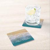 Einer mit dem Strand Rechteckiger Pappuntersetzer (Vor Ort)